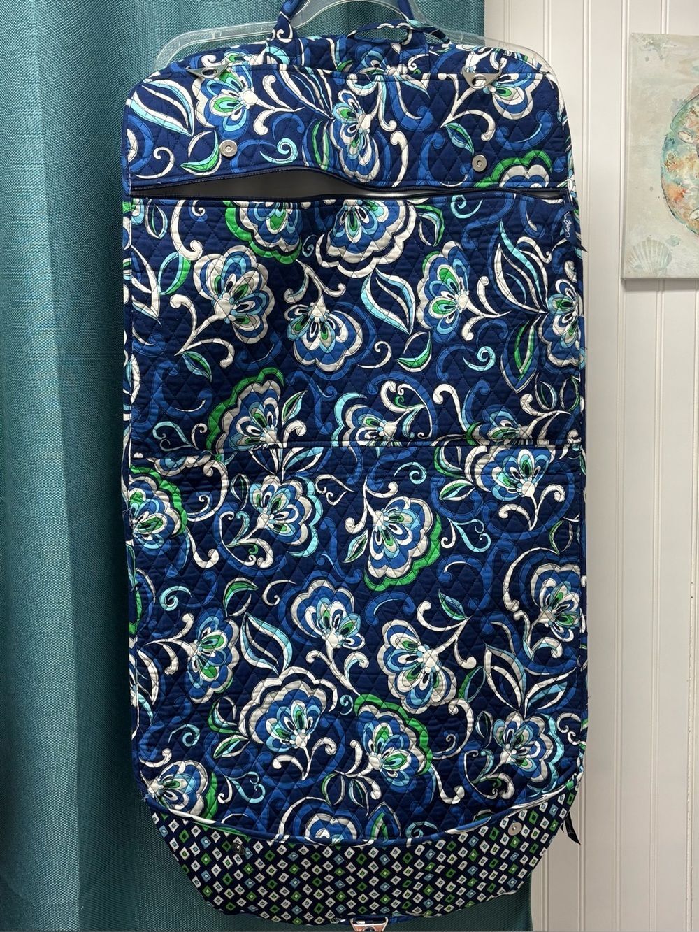Vera Bradley Garmet Bag in Blue, Green & White